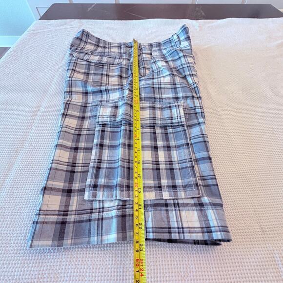 Old Navy Plaid Flat-Front Shorts Men’s 33 Blue white Cotton - Picture 7 of 9